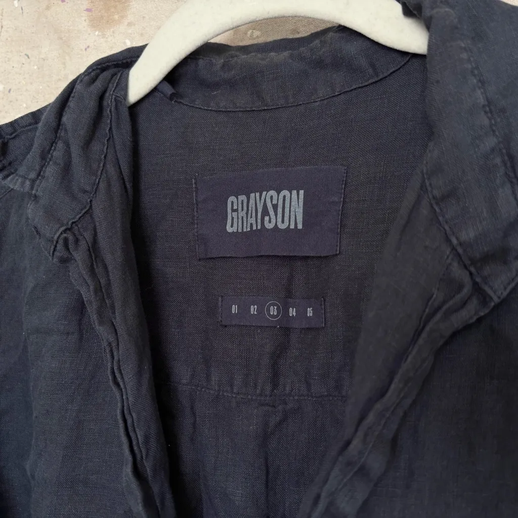 Grayson the Hero 100% Linen Button Down Shirt in Blue - Image 2