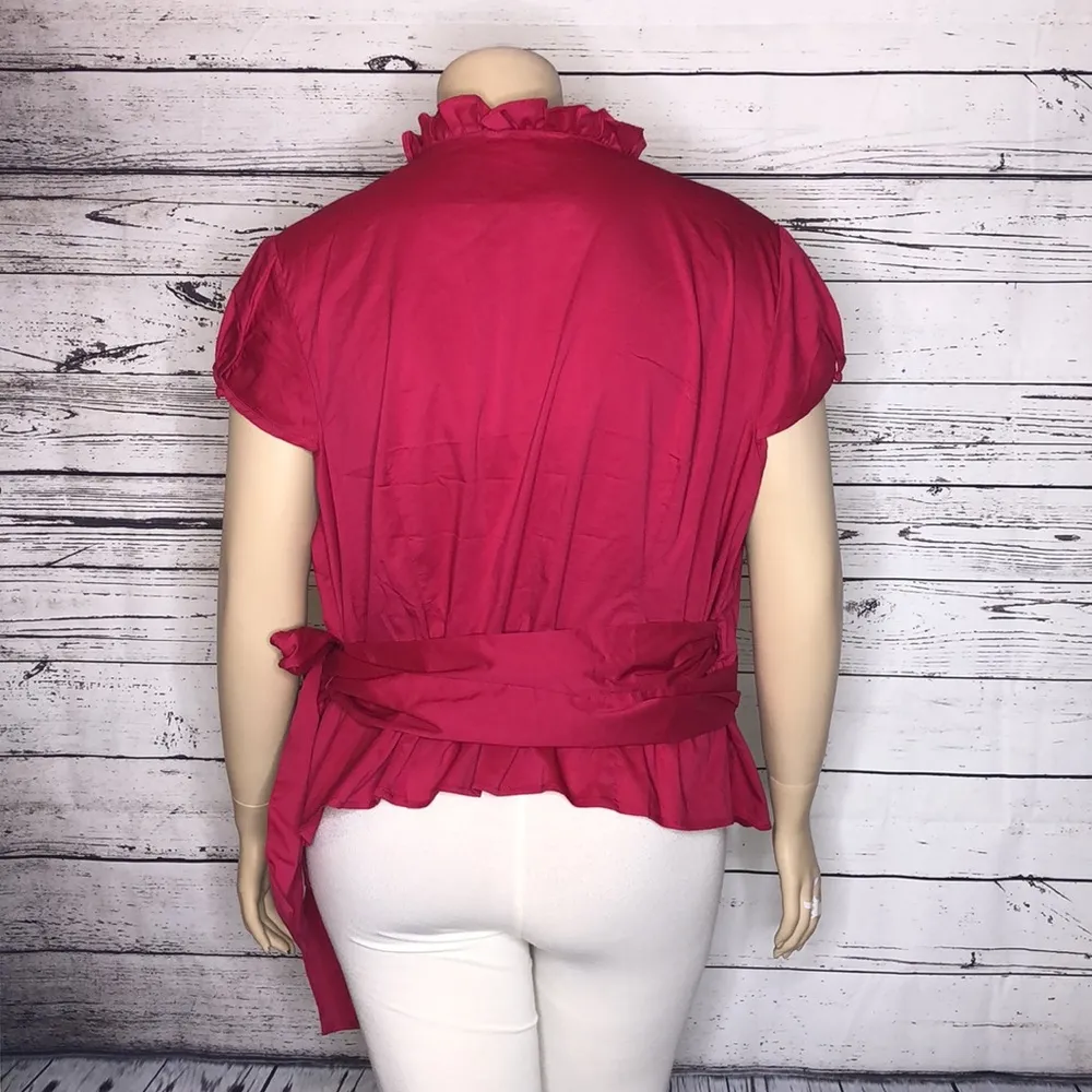 Gili NWT Size 3X Pink Ruffle Trim Surplice V - Image 5