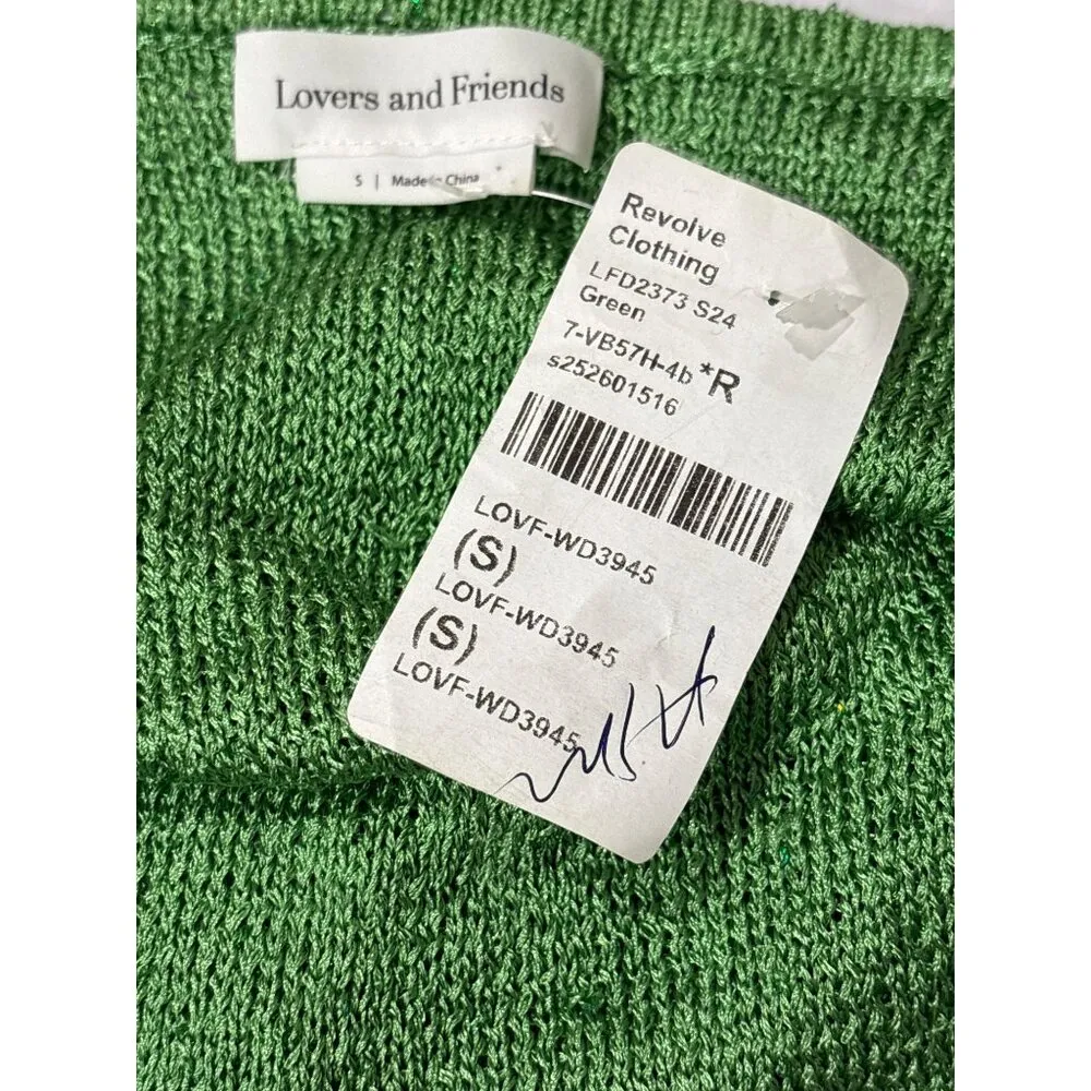 Lovers and Friends Cerys Sequin Mini Dress in Green Small New Womens Halter - Image 9