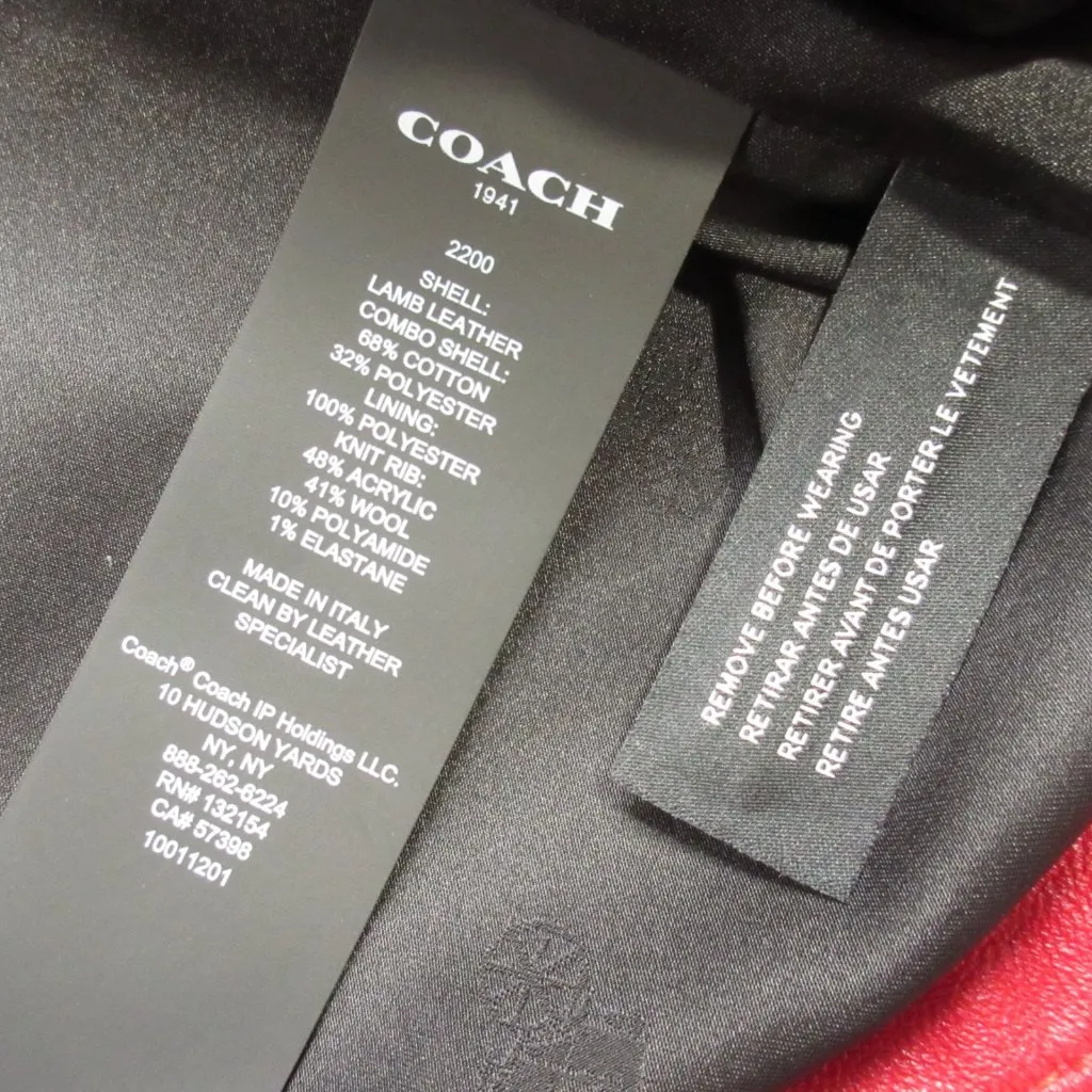 NWT Coach Leather Trench Coat in Red With Ruching Detail Belt Removable Hood 6 - Image 10