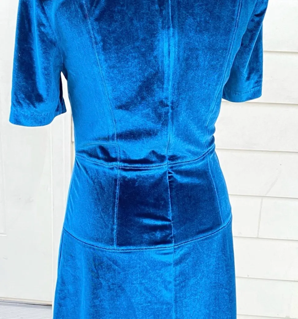 FATE BY LFD BLUE VELVET LIKE DRESS M - Image 3