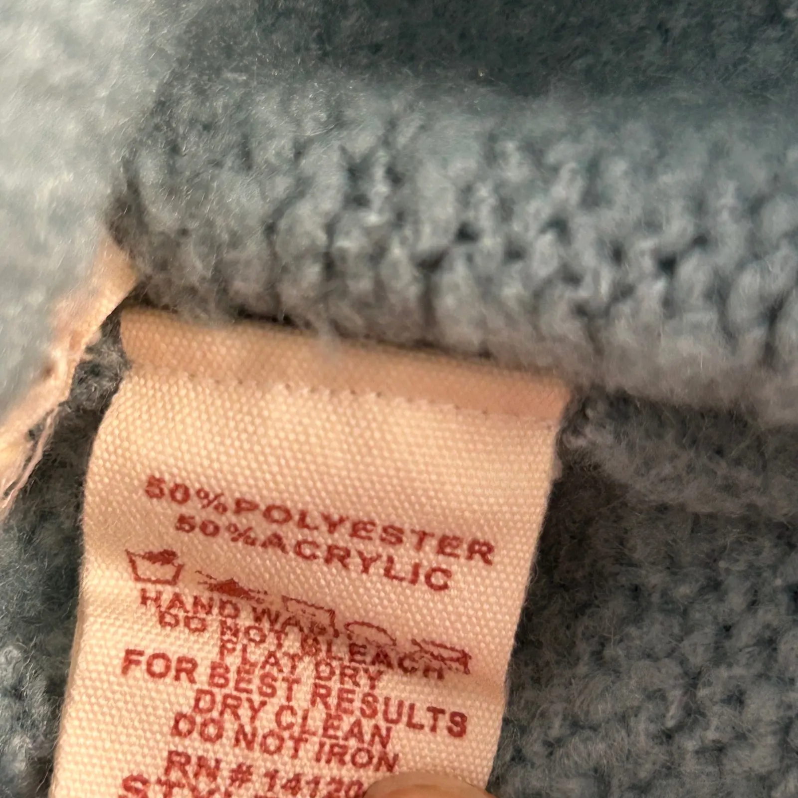 Hem & Thread Teal White Speckled Knit Jogger Pants Size S Drawstring Pockets - Image 4