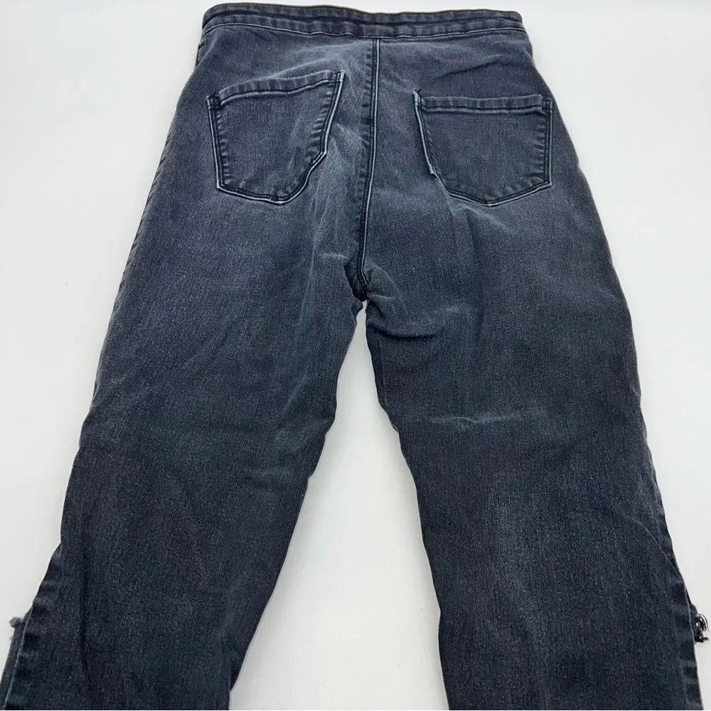 American Bazi Women/Juniors Black Skinny Distressed Jeans w/Excellent Stretch-7 - Image 4