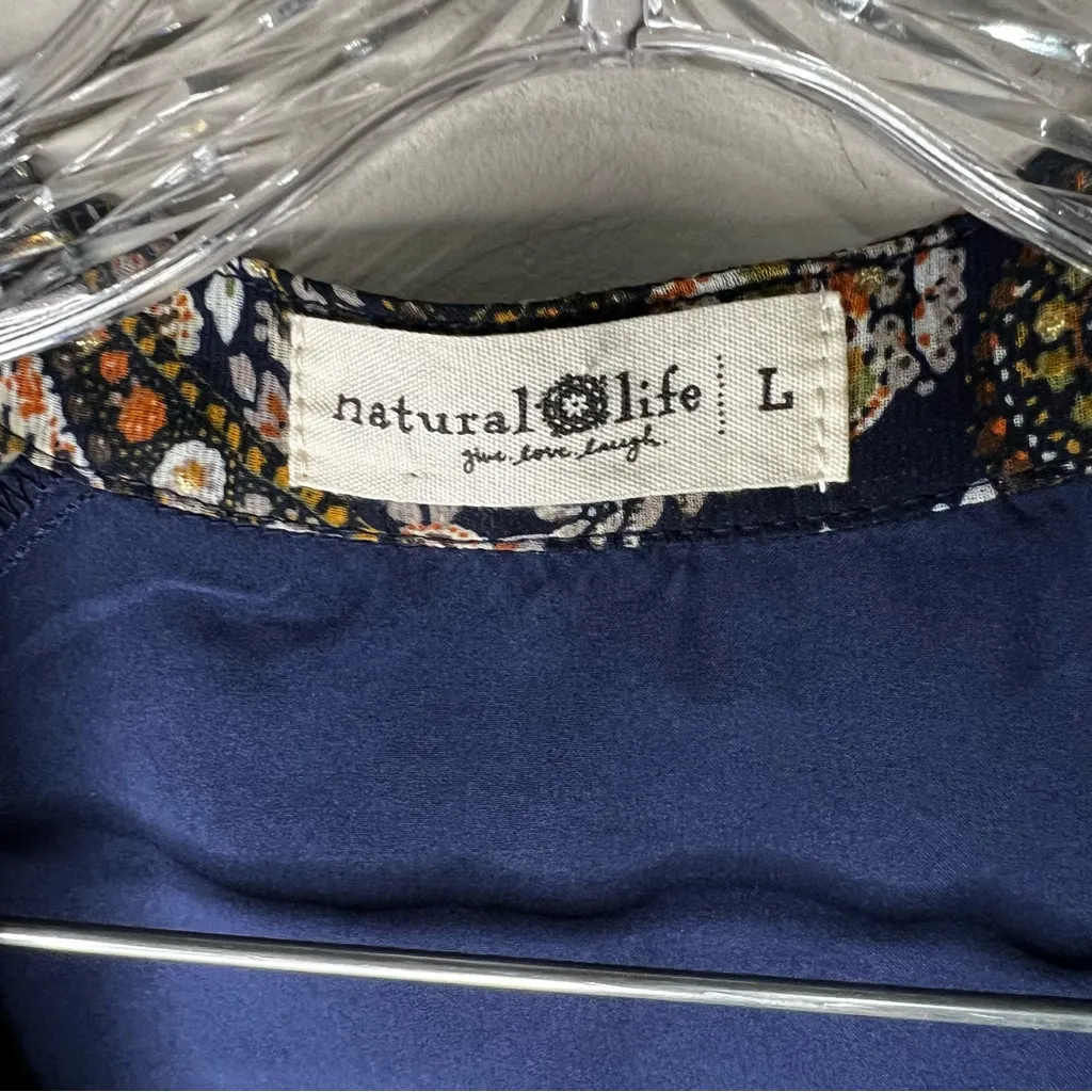 Natural Life Floral Paisley Bishop Sleeve VNeck Tie Waist Button Down Maxi Dress - Image 8