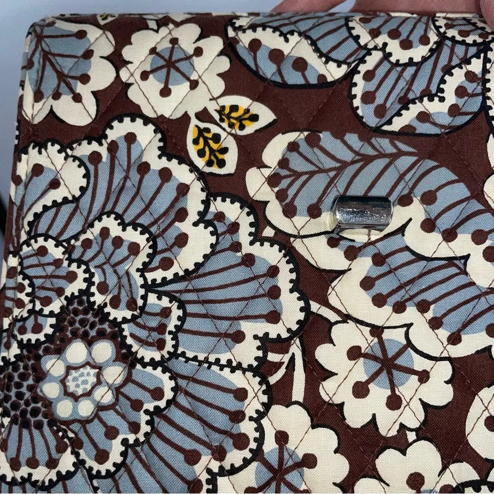 Vera Bradley Quilted Slate Blooms Julia Handbag Purse Briefcase - Image 5