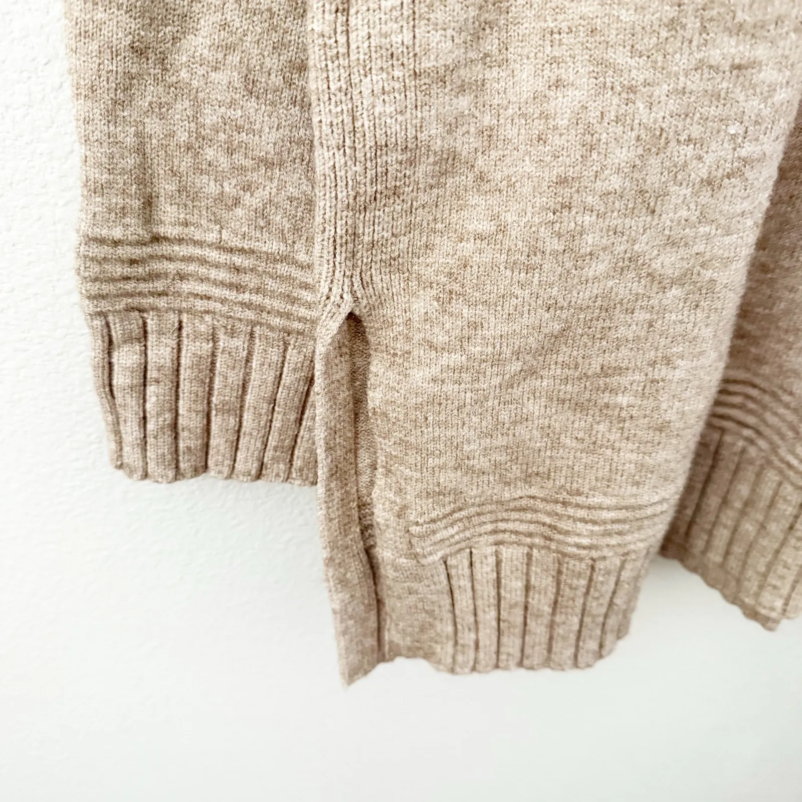 ANTHROPOLOGIE | Tan Oatmeal Mock Neck Margarita Tunic Sweater Long | Size XL - Image 6