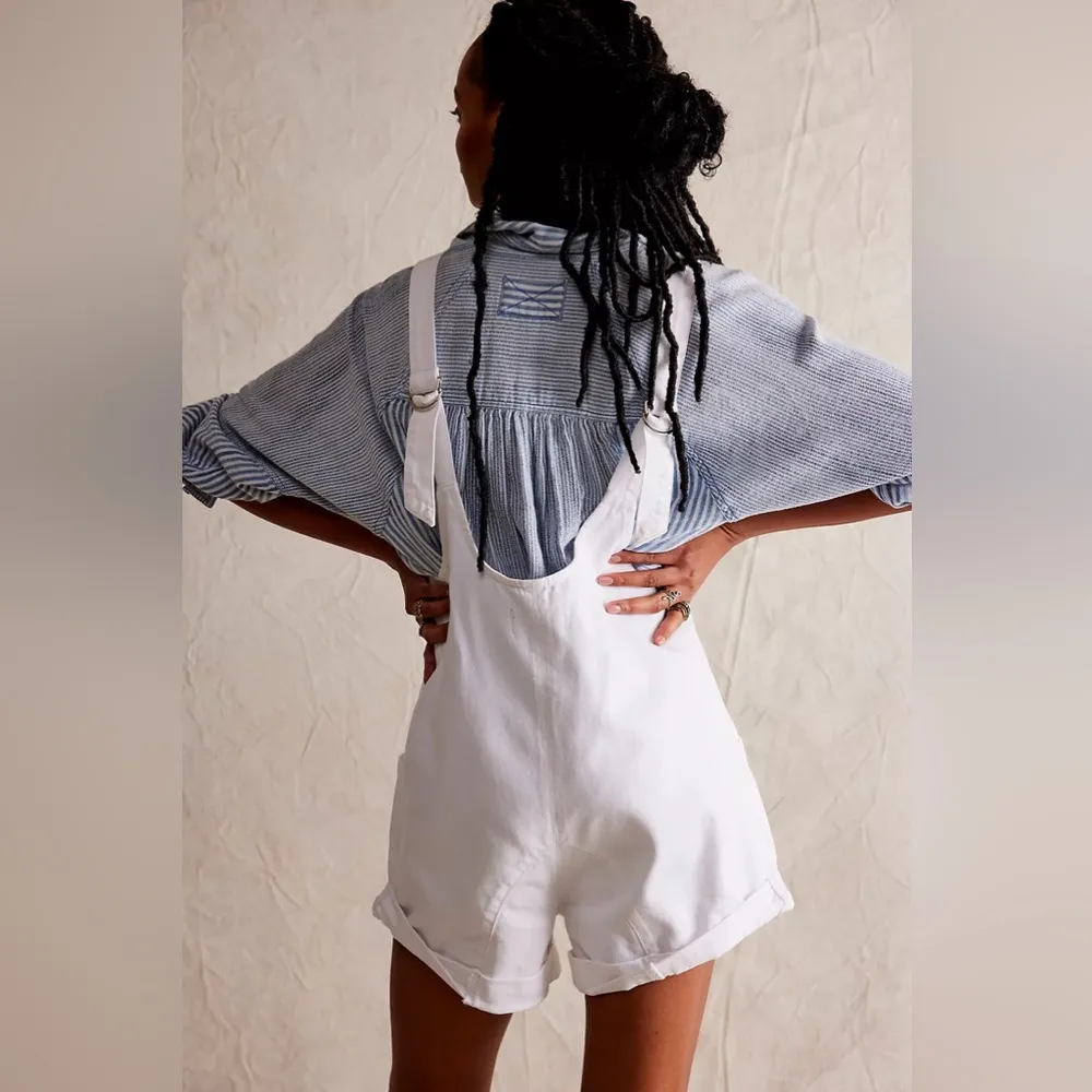 FREE PEOPLE High Roller White Shortalls S - Image 2