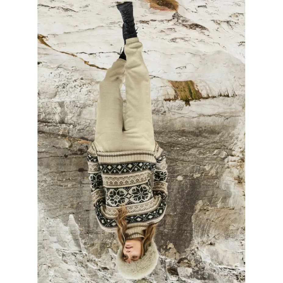 Peruvian Connectio Virgin Wool Flannel Joggers Cream Medium Fall‎ Cozy Lounge - Image 3