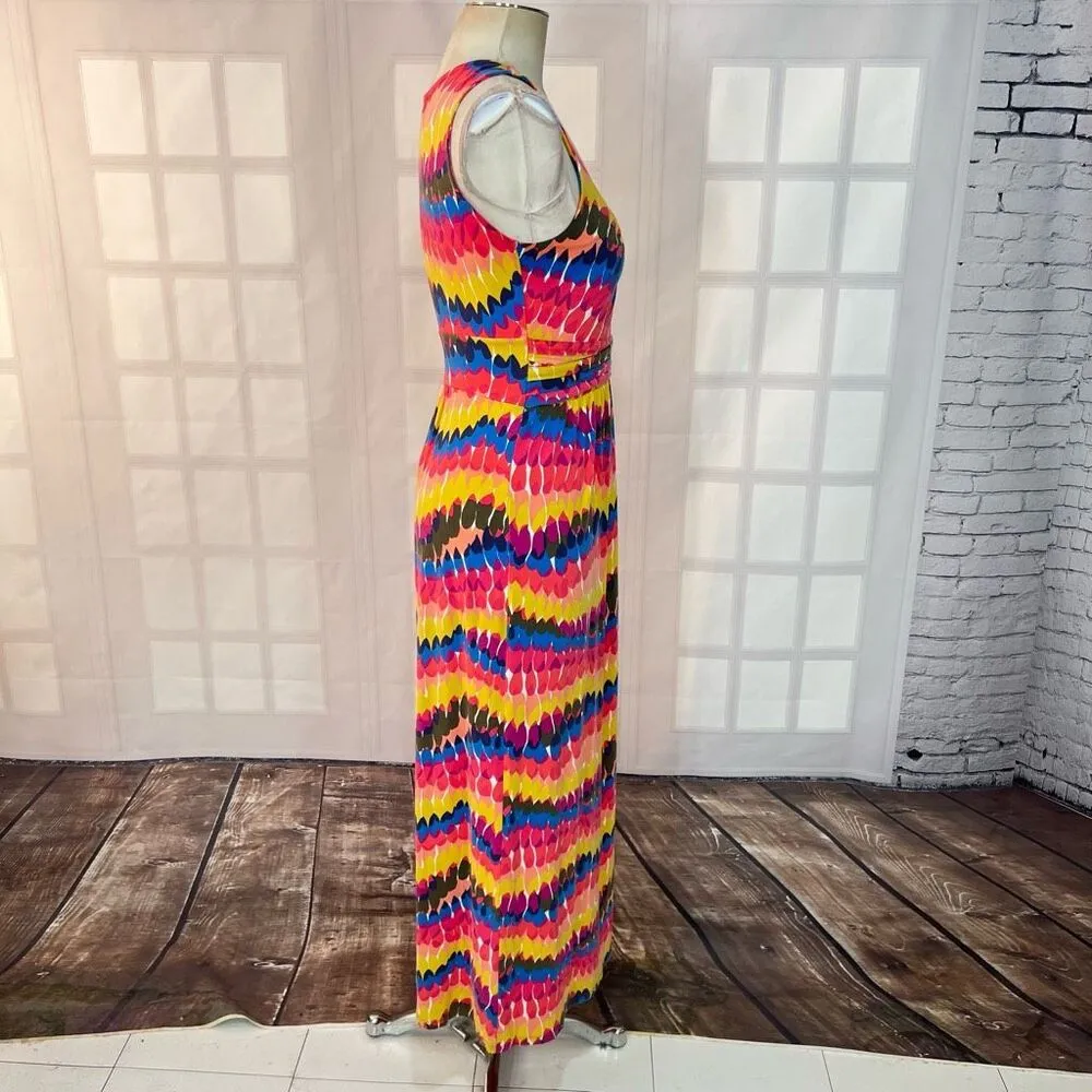 Boden sleeveless colorful print jersey maxi dress size 6 - Image 5