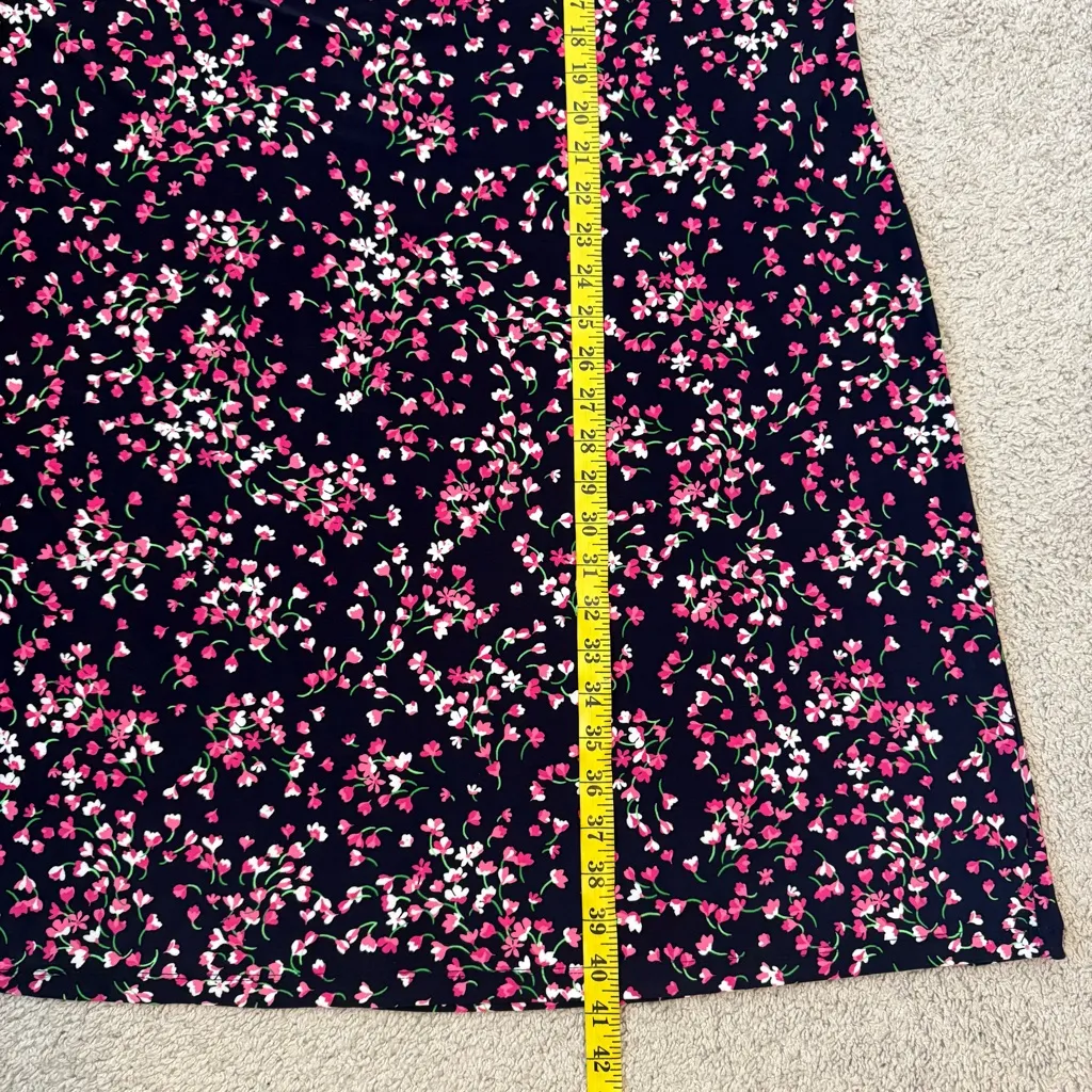 Tommy Hilfiger 3/4 Sleeve Jersey Dress Navy Floral 20W Plus Size - Image 9