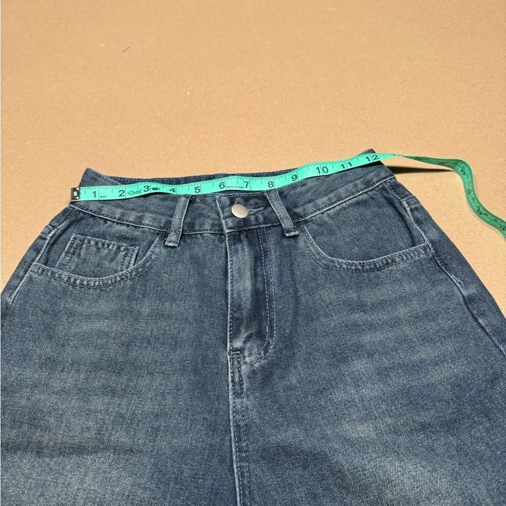 SHEIN Blue Jean Shorts Relaxed Fit Cut-Off - Image 5