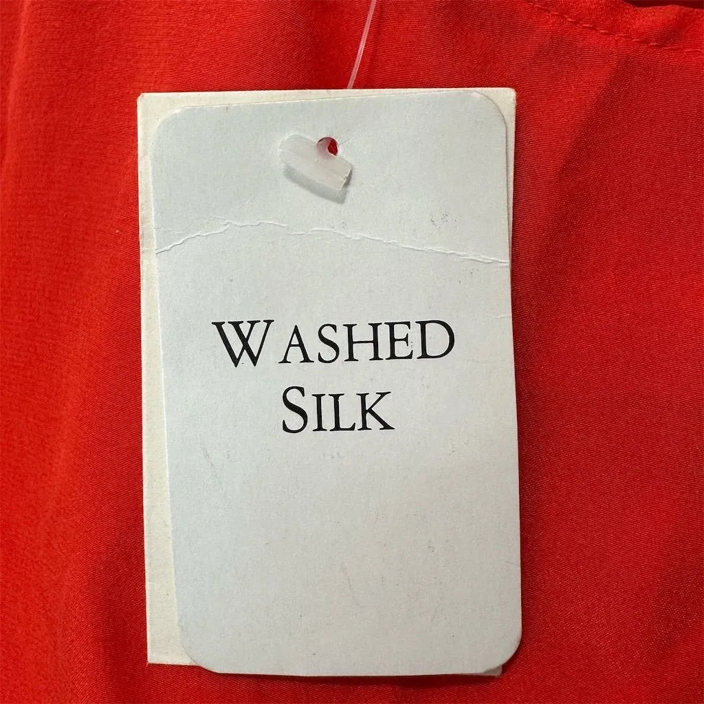 Talbots Petites Women's Red Silk Sleeveless Blouse Size 6P Preppy Light Academia - Image 5