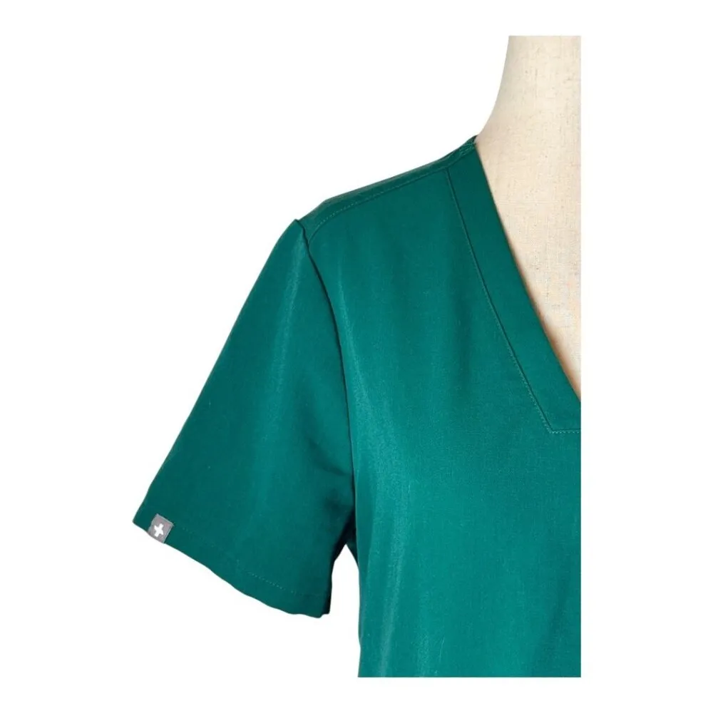 Figs Shirt Women Small Green Casma Three Pocket Scrub Top Medical Nurse‎ Doctor - Image 7