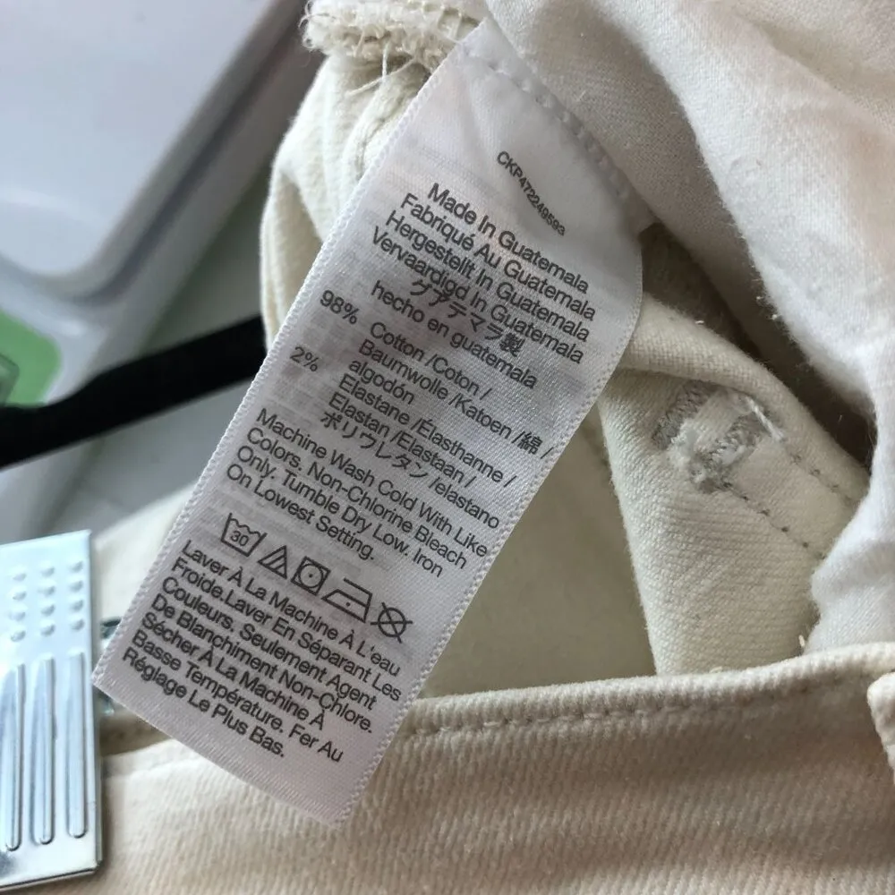 Madewell Womens The Perfect Vintage Flare Crop Jeans Stretch Canvas Ivory 28 - Image 8