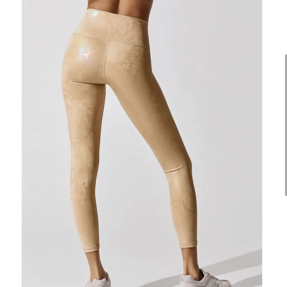 CARBON38 Metallic Snake High Rise 7/8 Leggings Brown Beige Size Small S New - Image 3