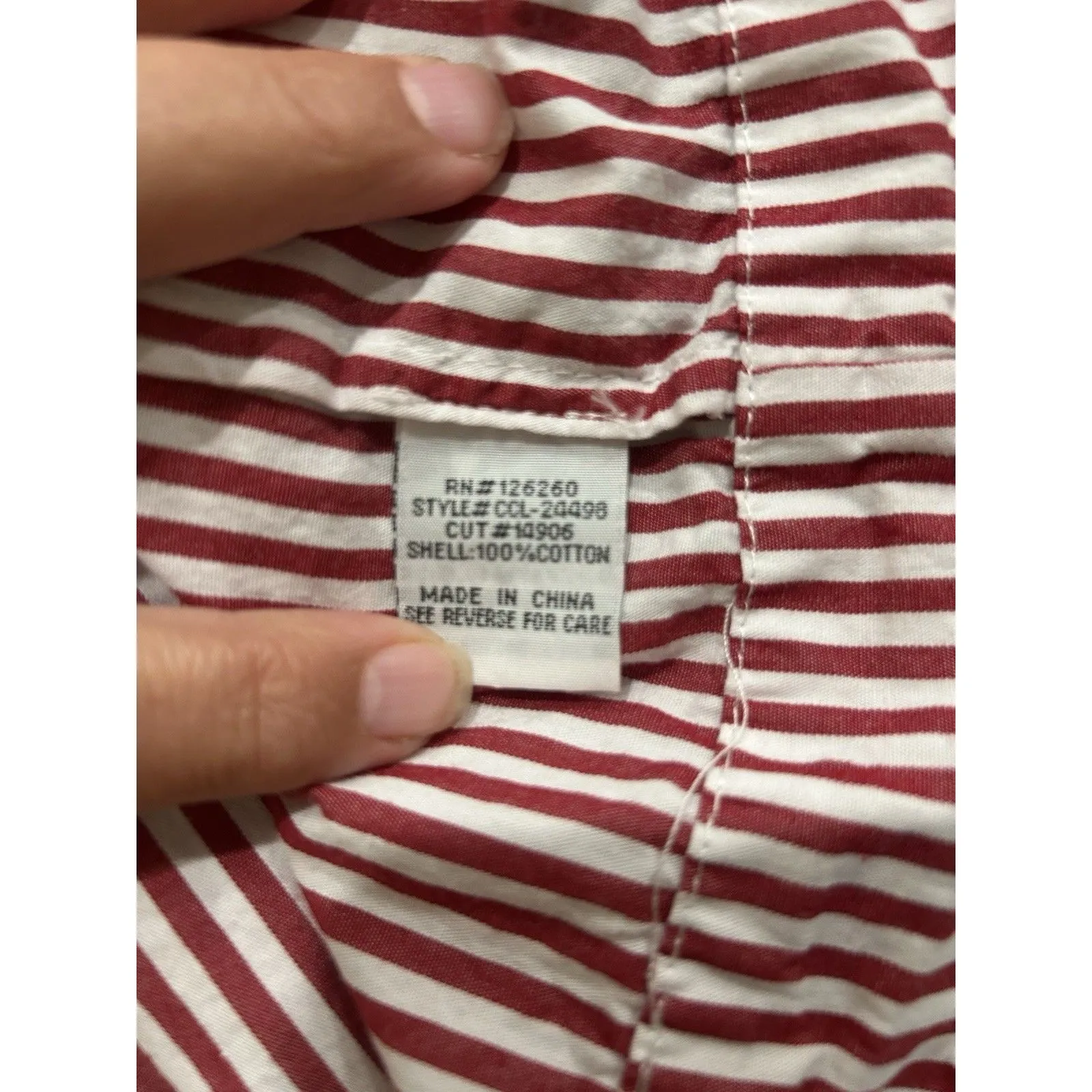 Red Pinstriped Ruffle Popover Top Bow Front Game Day Preppy Cottagecore Size XL - Image 8