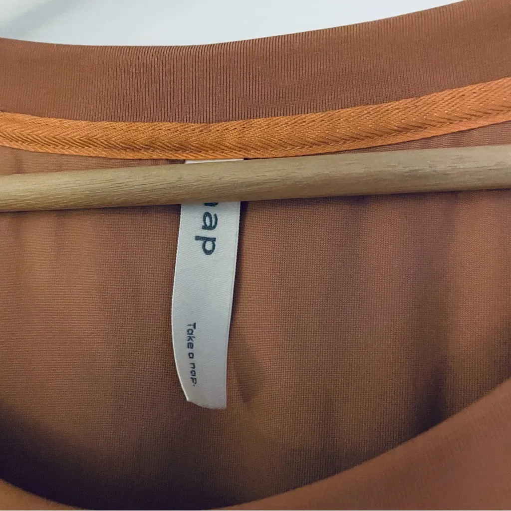 Nap Loungewear oversized long sleeve tee shirt maxi dress Brown Size M - Image 7