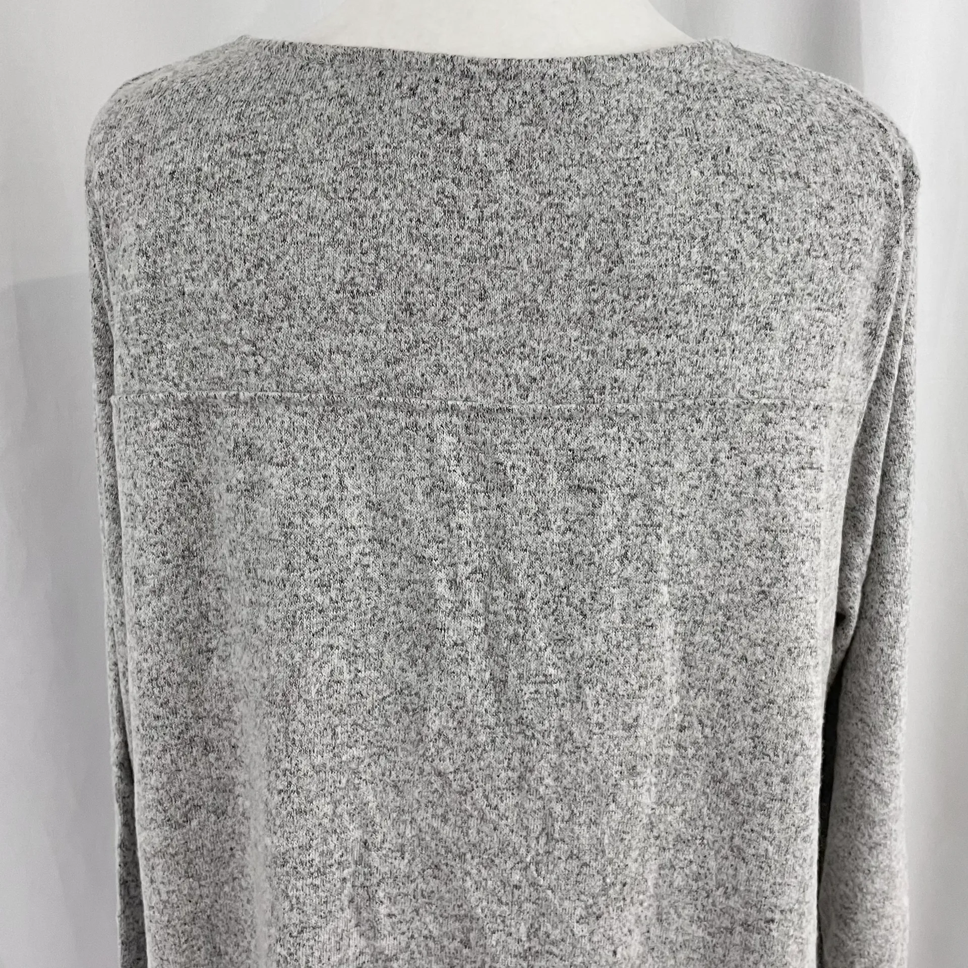 New Kim & Cami Soft Knit 3/4 Sleeve Square Neck Sweater Heather Grey Size Medium - Image 9