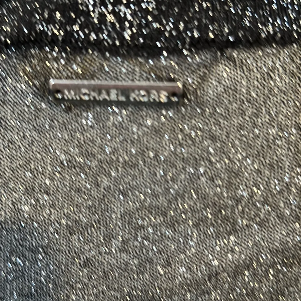 Michael Michael Kors Black Silver Metallic Sheer Long Sleeve Turtleneck Top XS‎ - Image 4