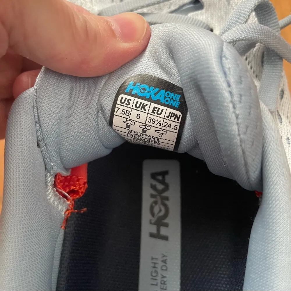 Hoka One One Clifton 8 Running Shoes, Blue Fog, Women's 7.5 B - Image 8