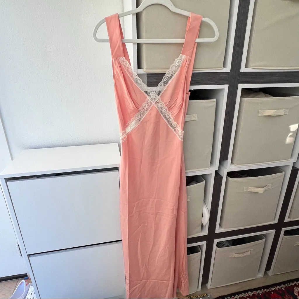 NWT Reformation Province Silk Midi Dress in Powder Puff Pink - Image 5