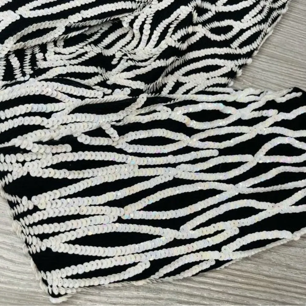 Nipon night pearl iridescent holographic sequin jacket cardigan shirt blazer m Black Size M - Image 7