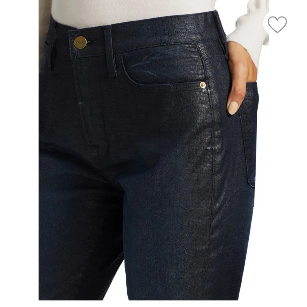 Frame Le High Straight in Indigo Lizard - Size 26 - Image 3