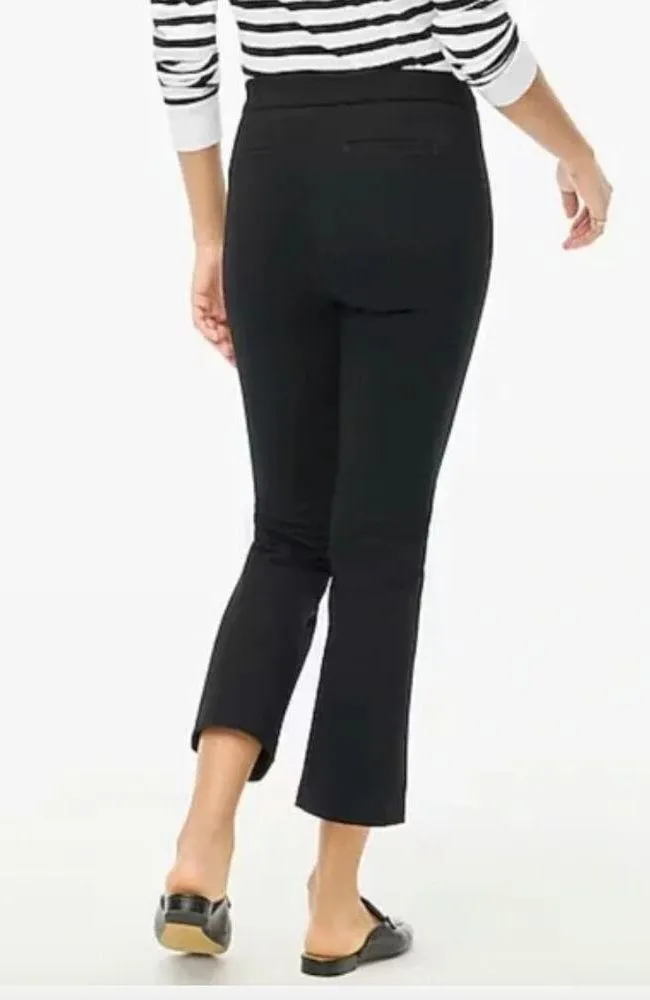 J. Crew Stretch Crop Flare Ponte Black Pants NWT Size 2 - Image 2