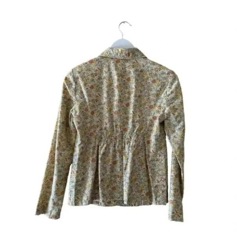 Garnet Hill Button Down Romantic Floral Abstract Artsy Academia Size 2 #2153 - Image 5