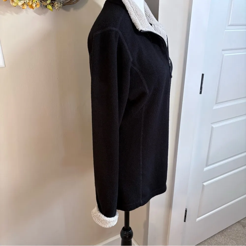 KUHL Alfpaca Quarter Zip Fleece Outdoor Pullover in Black and Tan Womens M💛 - Image 5