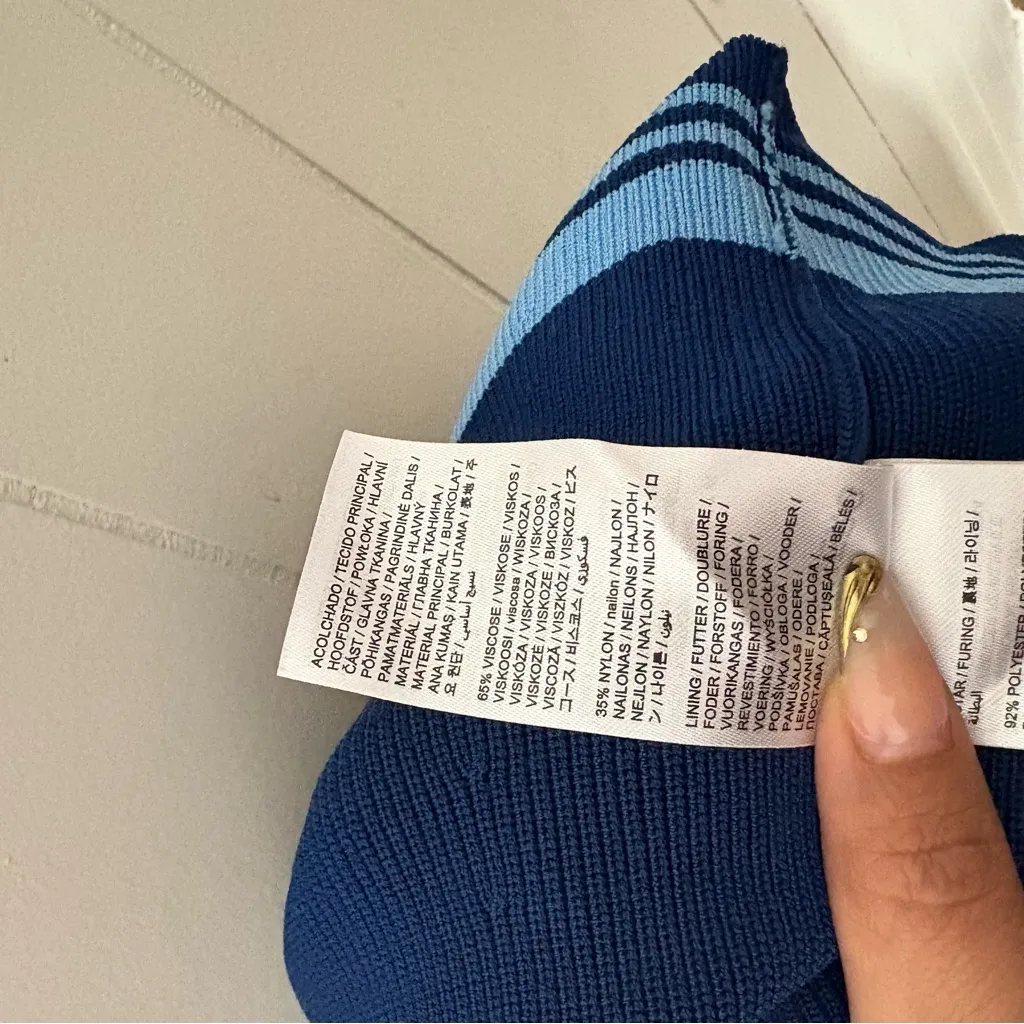 J.Lindeberg Frida Striped Knit Skirt Navy Blue Tennis Style Mini Size undefined - Image 5