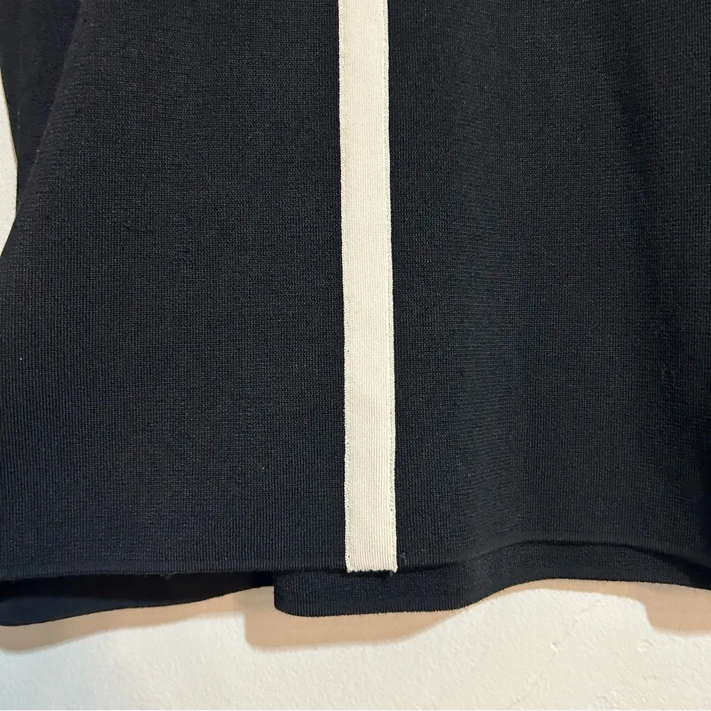 Lauren Ralph Lauren Black White Trim Knit Sleeveless Sheath Dress Size Medium - Image 4