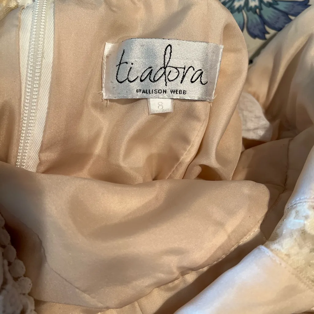 Gorgeous Ti Adora by Allison Webb Riley Crochet Lace Wedding Gown! White Size 8 - Image 10