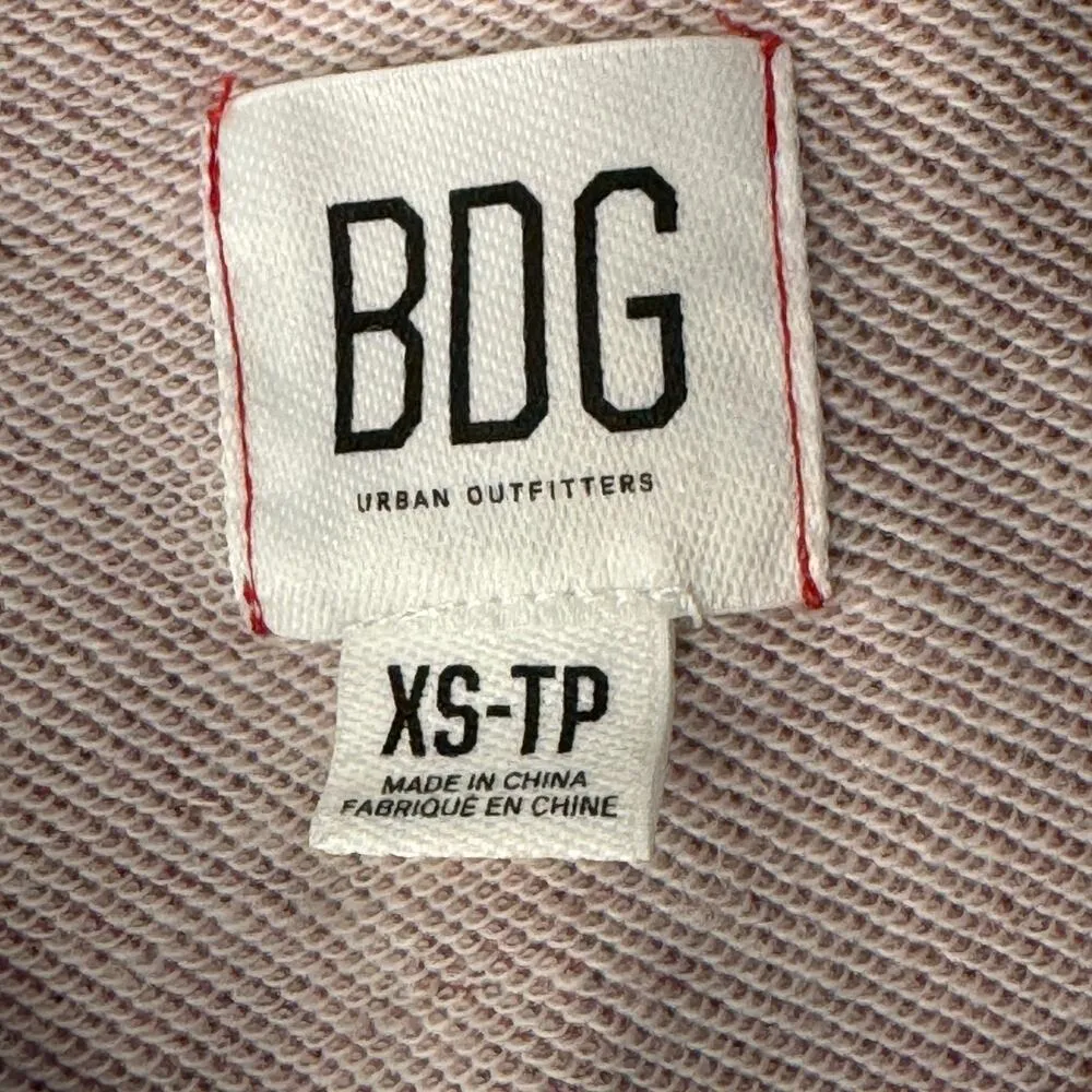 BDG UO X-Small Crop Sweatshirt Top Sleeveless Crew Neck Stretch Pink Heathered - Image 6