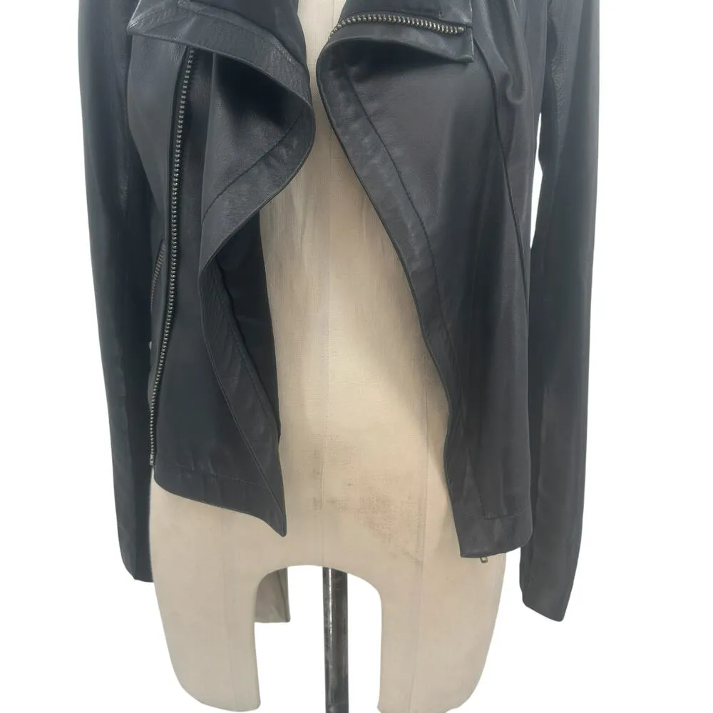 Veda Max Classic Leather Jacket Black‎ Motorcycle Moto Size Black - Image 7