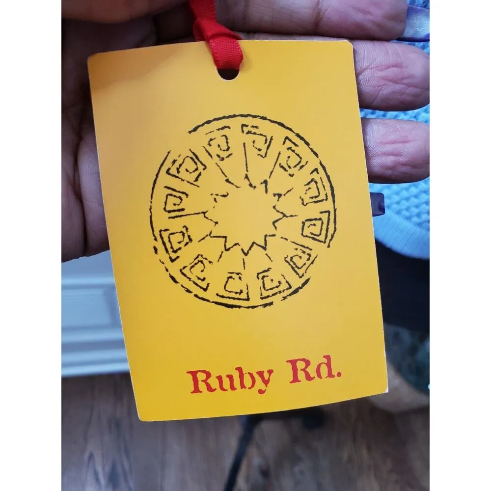 Ruby Rd. Women's Blue Cotton Long Sleeve Casual Cardigan Knit Sweater Size PL - Image 5