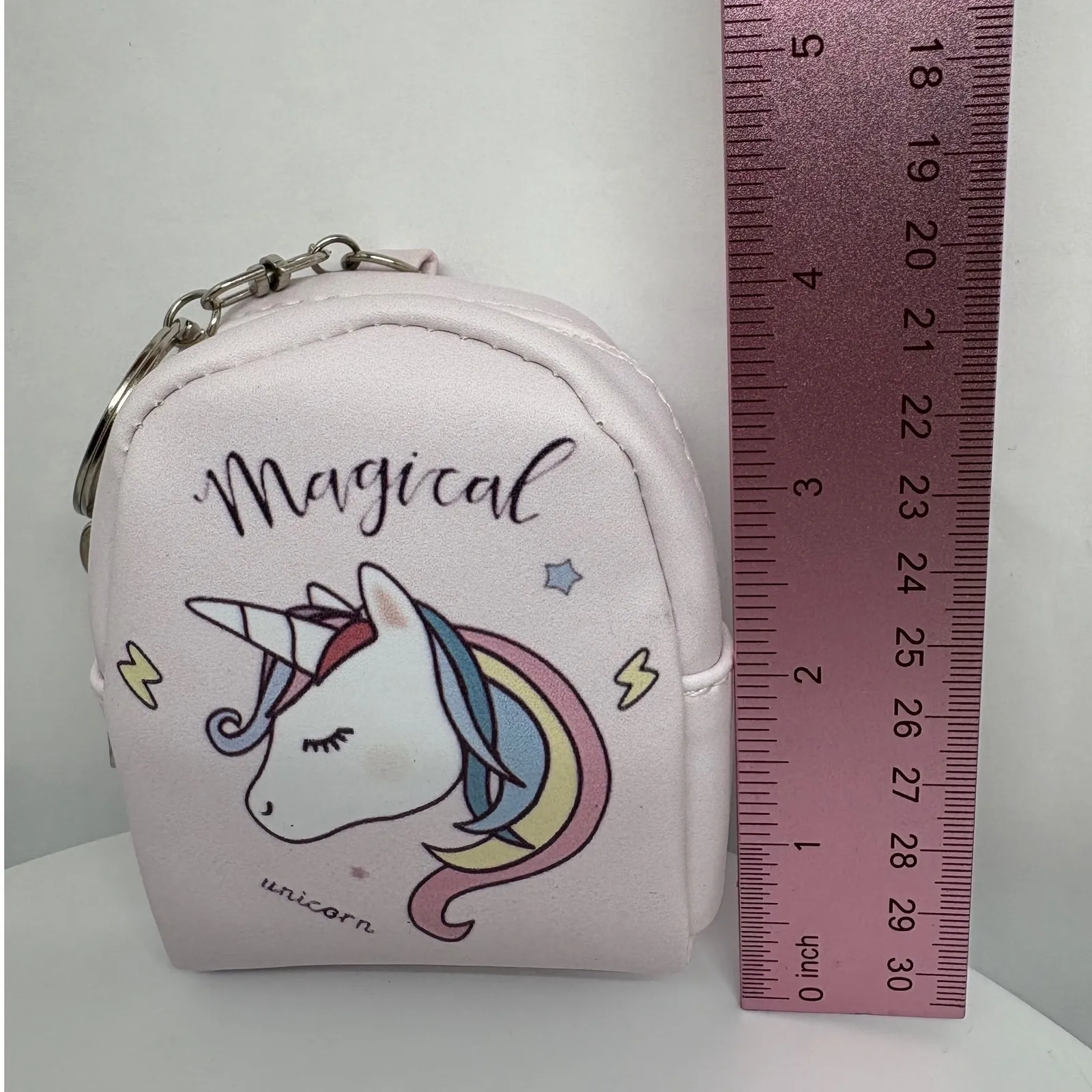 Unicorn‎ Coin Purse Keychain Magical Mini Backpack Charm Cute Kids Girls Pink - Image 2