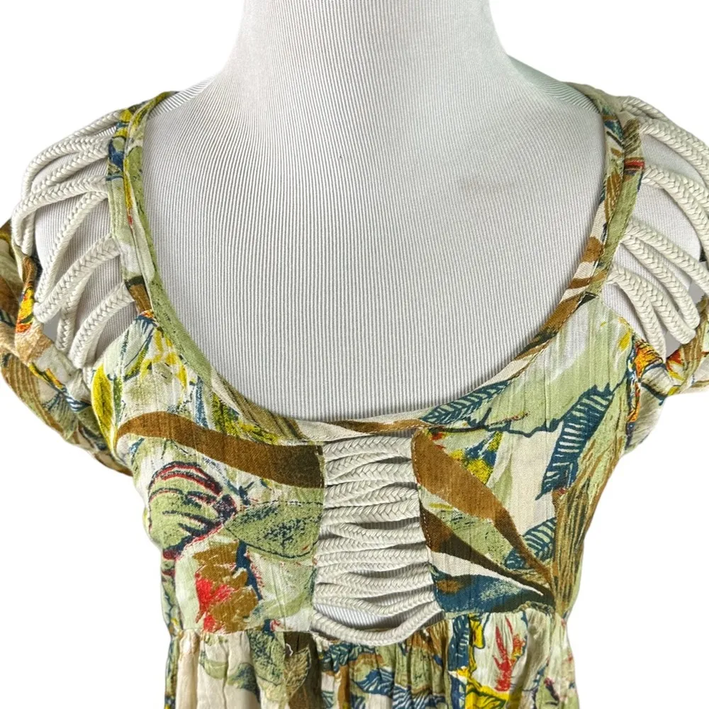 Revolve Raga Makki Valley Cap Sleeve Mini Dress in Sage NWT Boho Cut out Small - Image 6