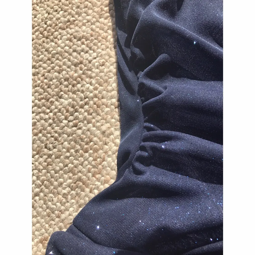 Blue Sparkled Halter Dress Size M - Image 3