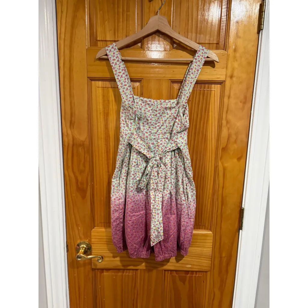 Betsey Johnson Vintage Floral Romper Pink Ombre Baby Doll Playsuit Size 0 Y2K - Image 4