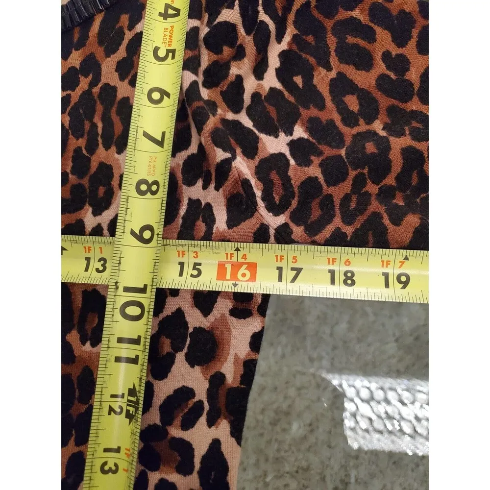 Inc Brown & Black Animal Print Round Neck Long Sleeves Casual Sweater Size Large - Image 7