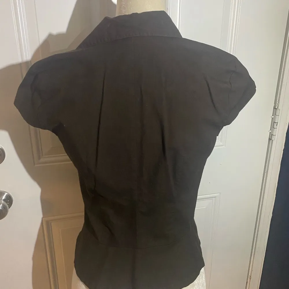 LOFT Brown Notched Collar Button Down Fitted Shirt - Image 4