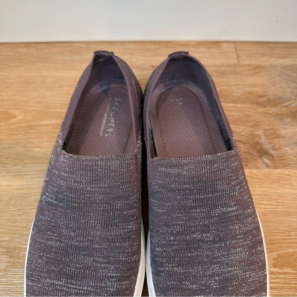 Skechers Women’s Poppy Cloud Dust Purple Glitters Shoes - Image 7