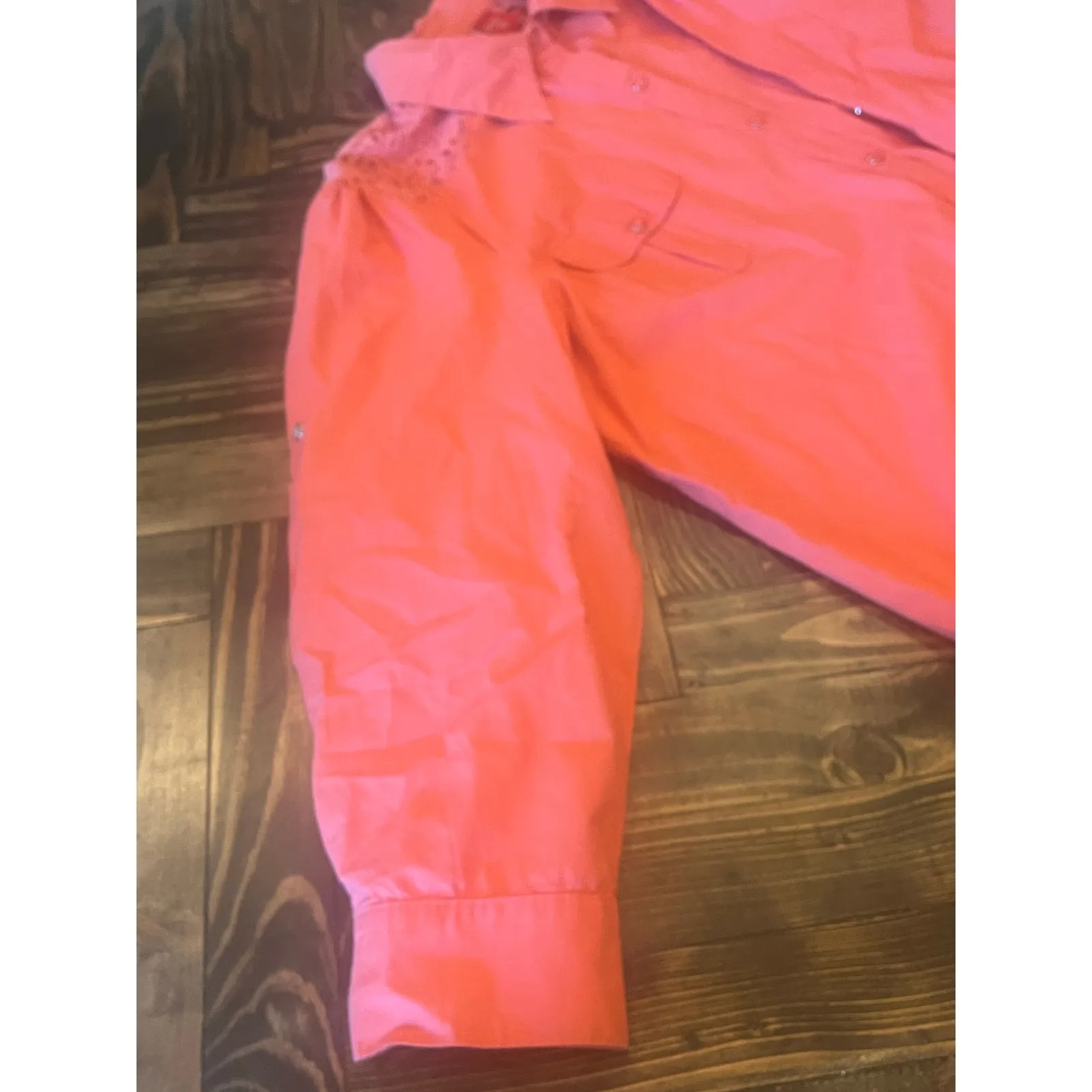 Red Ranch Lace Pearl Snap Button Shirt Women XXL Western Cowgirl Y2K Cowgirl - Image 14