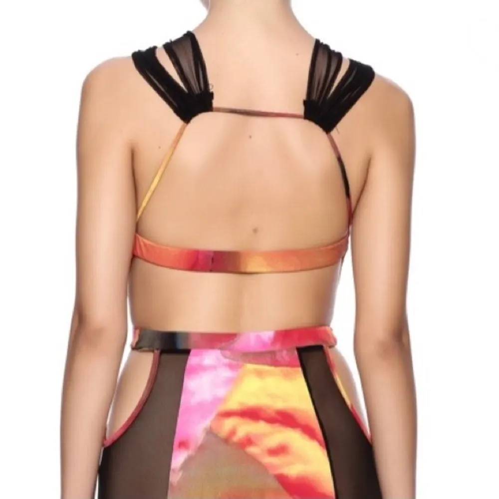 Auditions Cutout Mesh Shoulder Bodysuit Black - Image 4