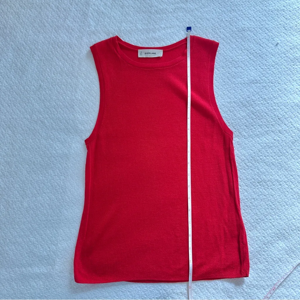 Everlane Sweater Tank Ultrasoft Merino Classic Red Large - Image 9