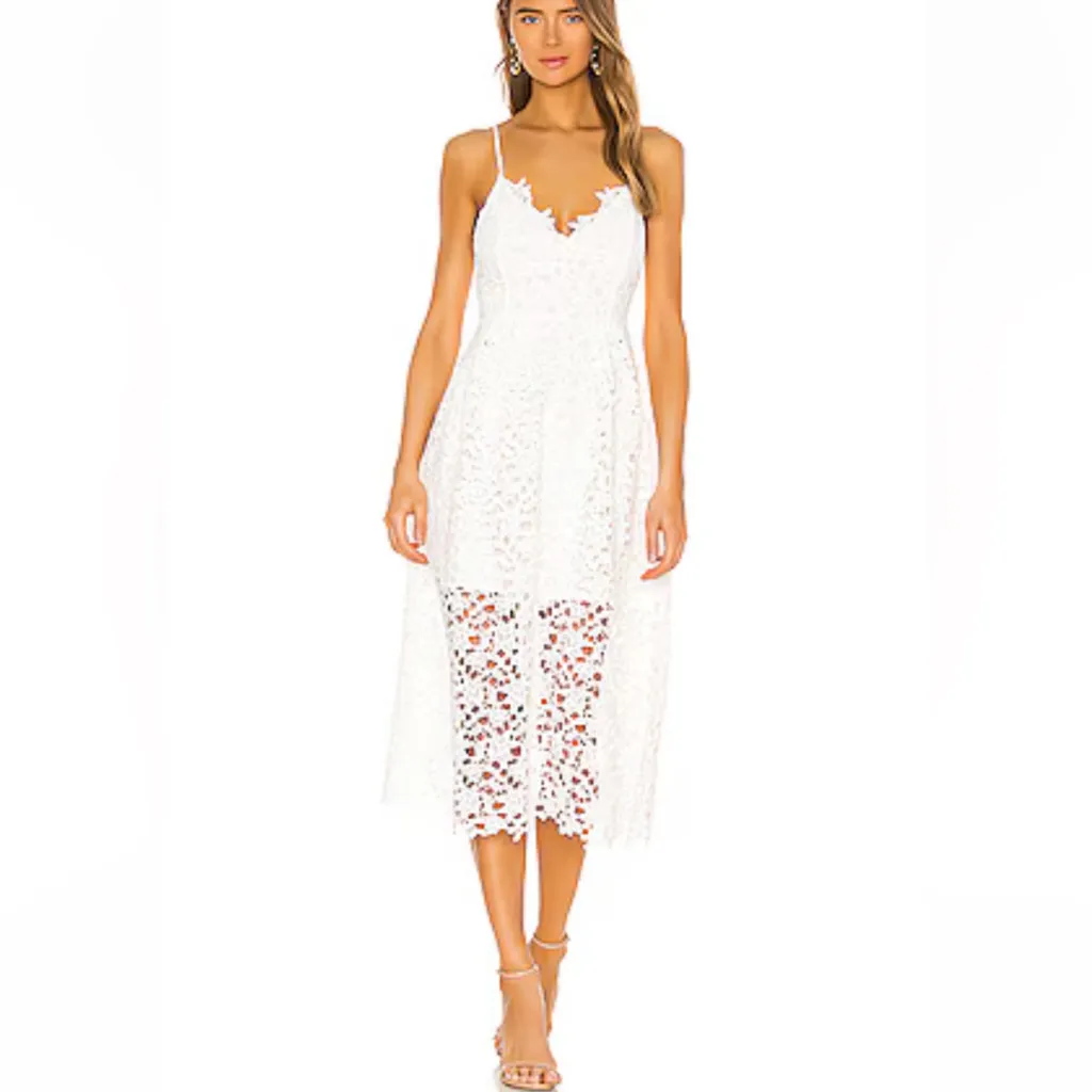 Astr The Label Midi Lace Dress White Medium Spaghettii Straps Revolve - Image 3