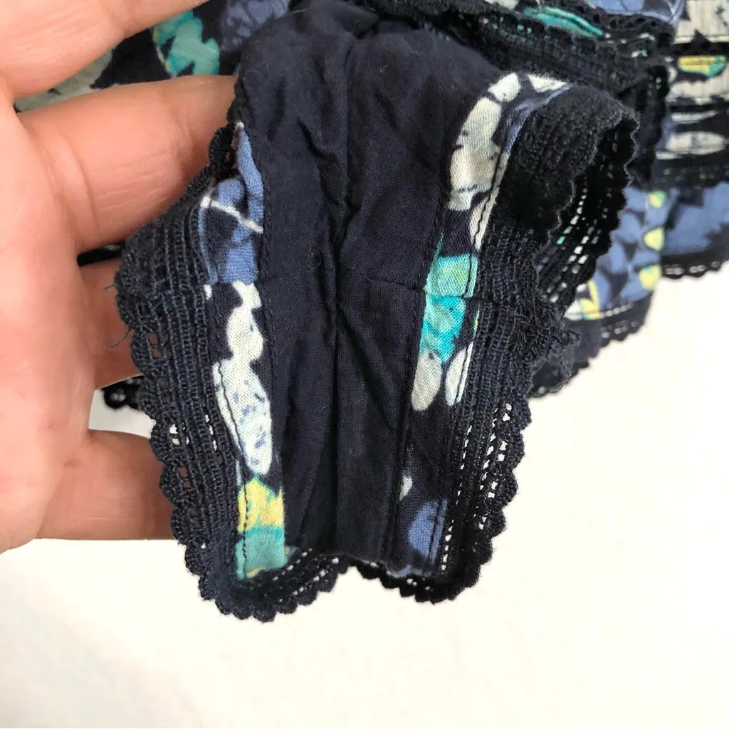 Aerie Womens Skirt Shorts Blue Green Floral Pull On Layered Tiered Size Small - Image 5