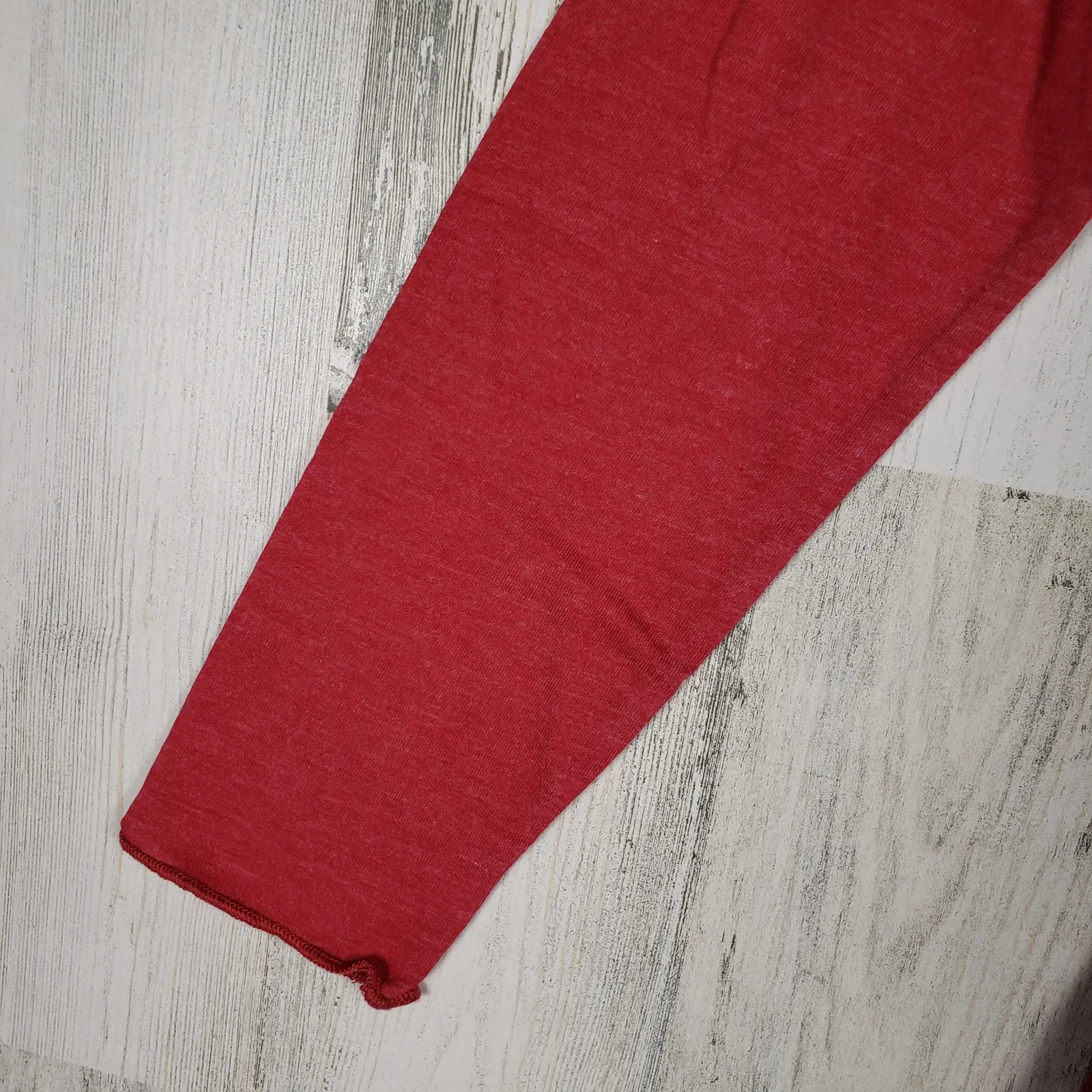 NWT Chaser Red "Presents" Long Sleeve Burnout Graphic Top Women's Size Small - Image 6