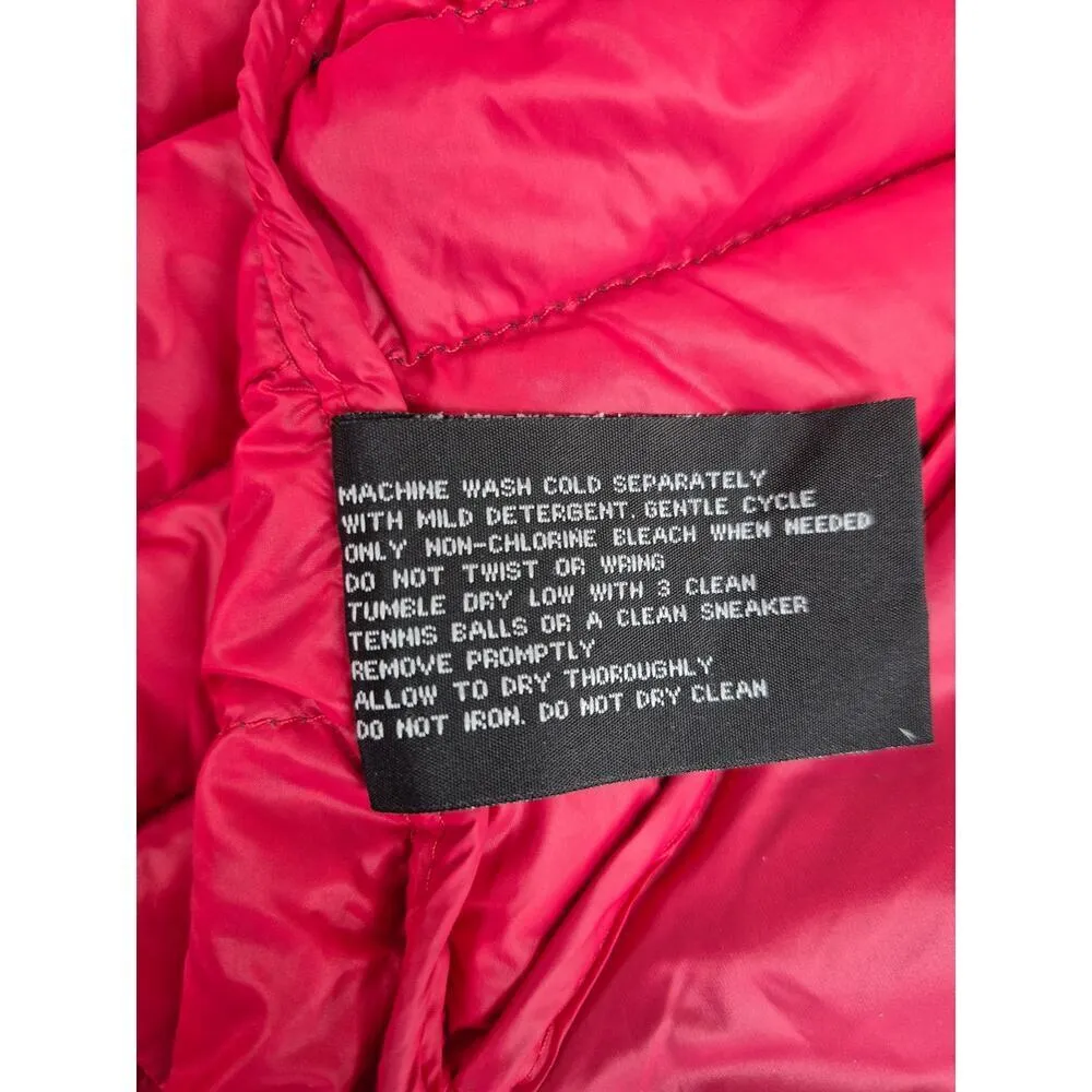 Zeroxposur Down Filled Puffer Vest Gray Nylon Blend Hot Pink Lining Women M/L - Image 7